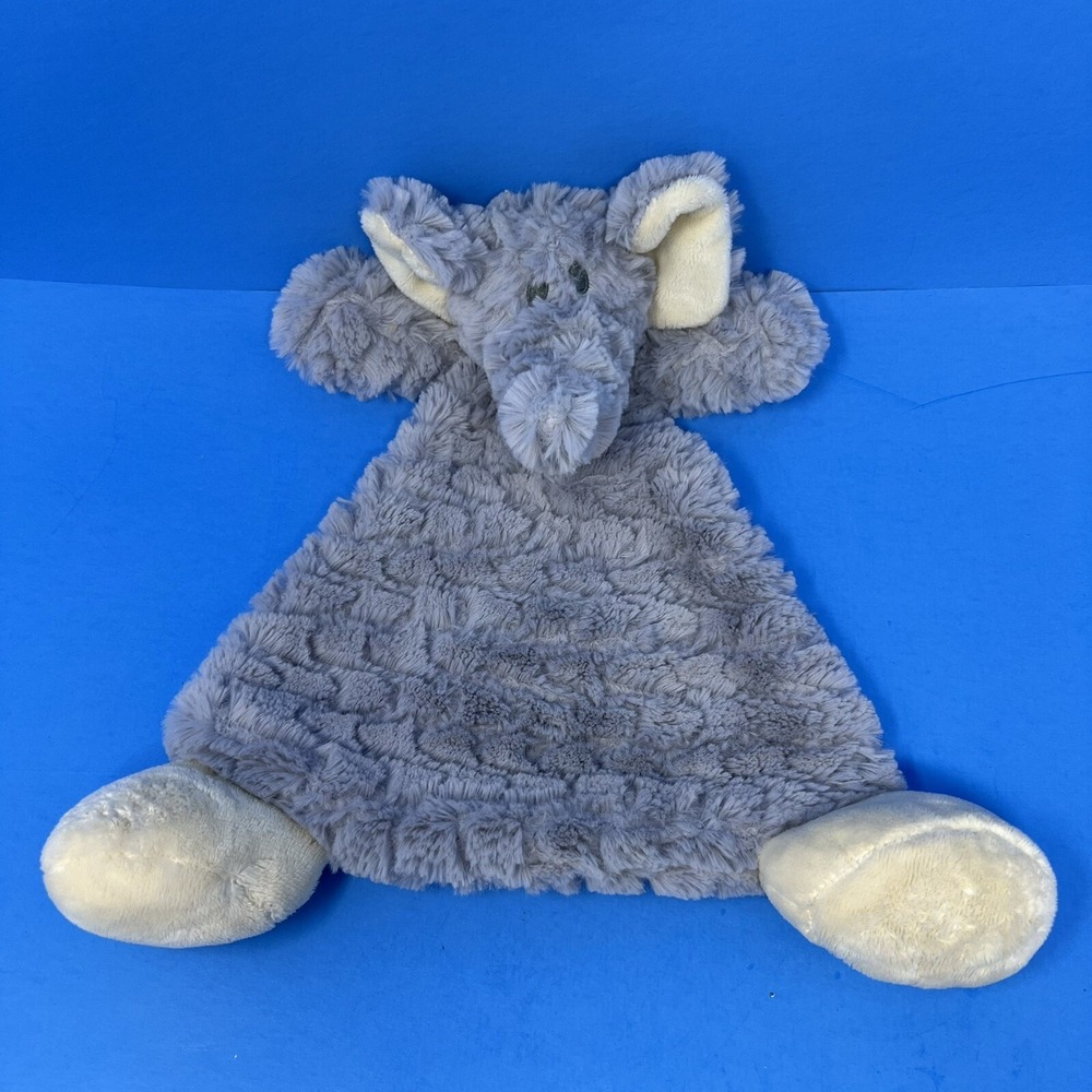 Demdaco Elephant Security Blanket One Size Grey Rattle Minky Plush Lovey
